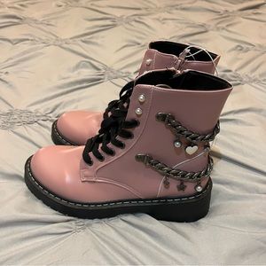 Pink Sugar Kaedy Chains Combat Boots